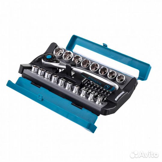 Набор торцевых головок, трещотка 120 зубьев, 36 пр