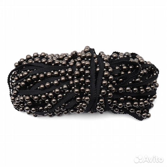 Бахрома-кант большой/малый жемчуг, 2 темно-серый (9 м), 9 м