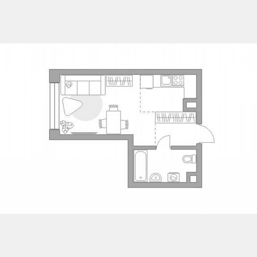 Квартира-студия, 28,1 м², 6/39 эт.