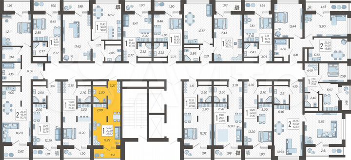 Квартира-студия, 22,8 м², 10/19 эт.