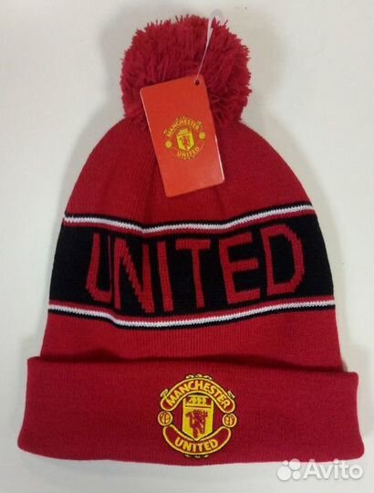 Шапка с помпон Manchester United FC новая с биркой