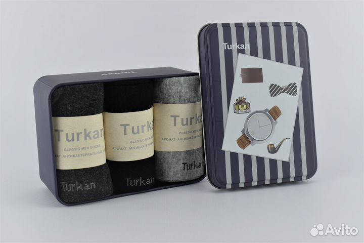 Turkan Носки мужские в коробке, набор из 3 пар
