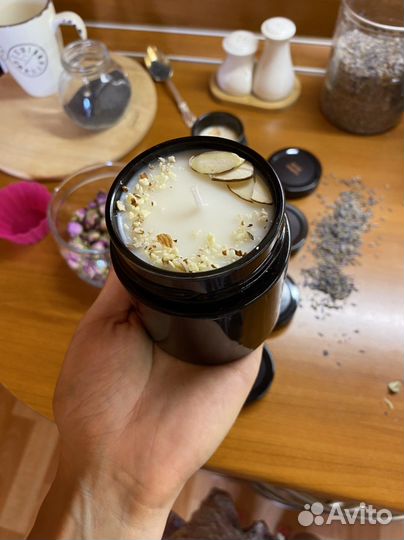 Свеча кокосовая натуральная ручная работа