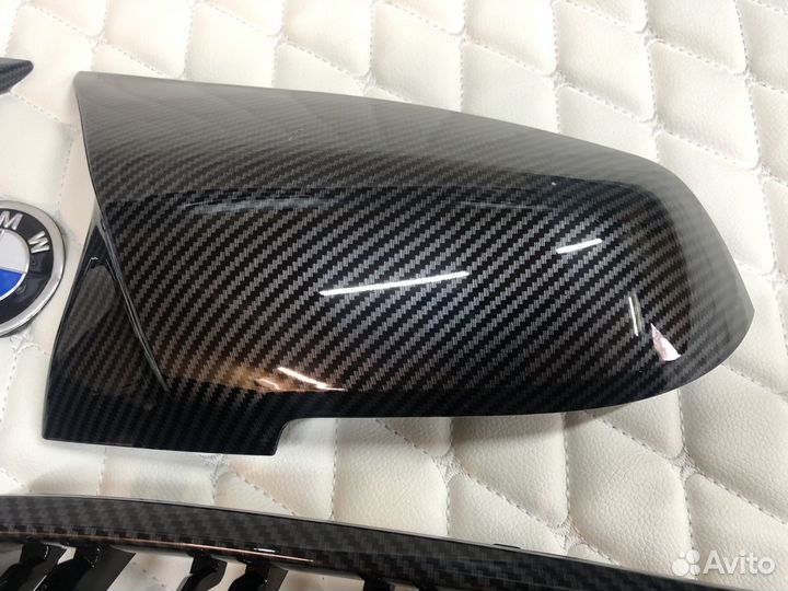Комплект ноздри, накладки зеркал Carbon. BMW 3 F30