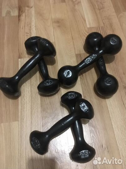 Гантели 1; 1,5; 2, 2,5, 3, 4, 5,6 кг