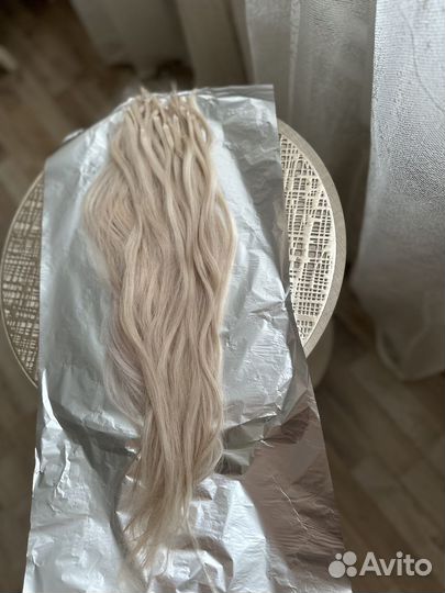 Славянские волосы блонд платина 58см бу