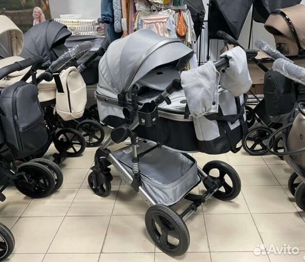 Коляска 2в1 трансформер Новая (Crey)