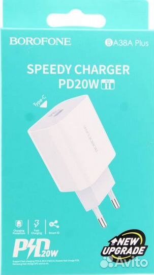 Зарядное устройство USB 3A borofone BA38A Plus Spe