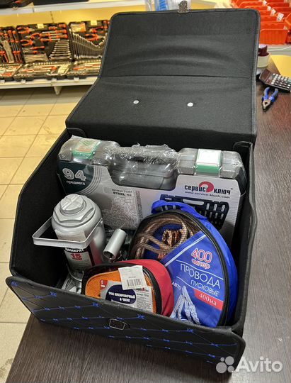 Кофр (органайзер) в багажник, размер S, Черный-син