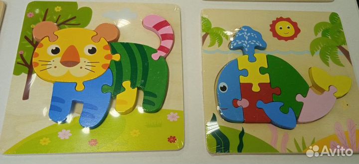 Деревянные пазлы вкладыши