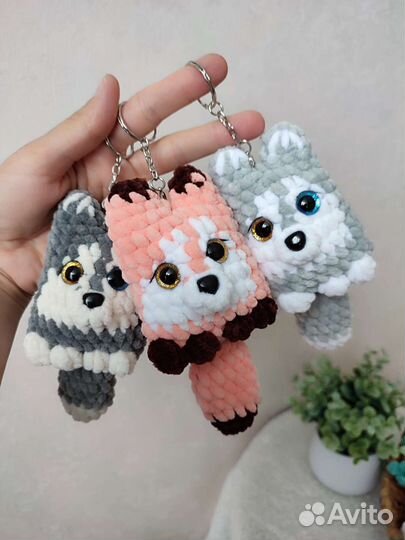 Мини хаски щенки брелки