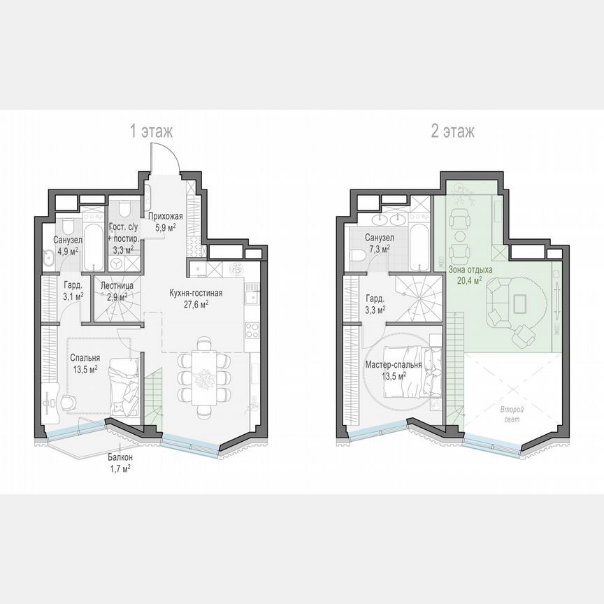 2-к. квартира, 85,1 м², 8/14 эт.