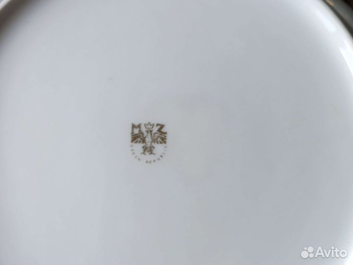 Роскошные блюда,чайные пары,кобальт,Чехия