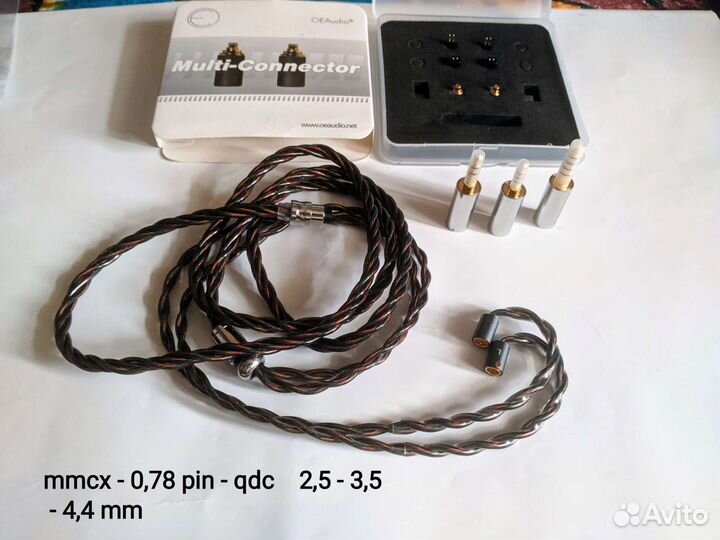Кабель для наушников mmcx 0,78 qdc 2,5 3,5 4,4 mm
