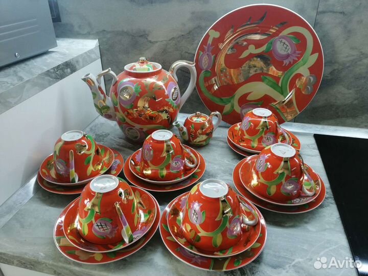 Чайный сервиз Золотой олень Дулево