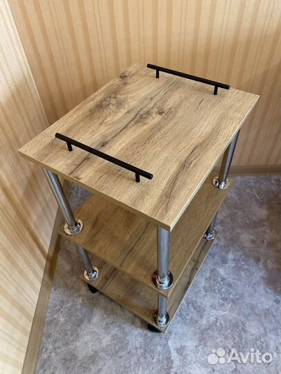 Этажерка на колесах «Орех» с черными ручками