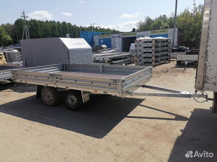 Прицеп двухосный с размером кузова 3,6 на 2,1м
