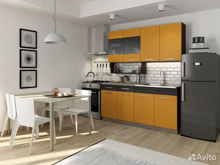 Кухонный гарнитур Алиса 10 Венге/Манго (готовая ко