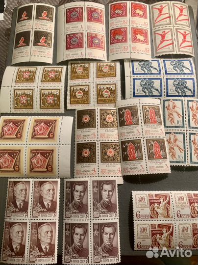 Марки СССР 60е-70е герои ВОВ квартблоки