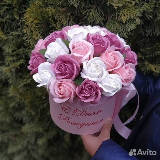 Букет из мыла розы