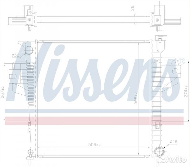 Радиатор охлаждения двс jeep cherokee (2002) 3.7