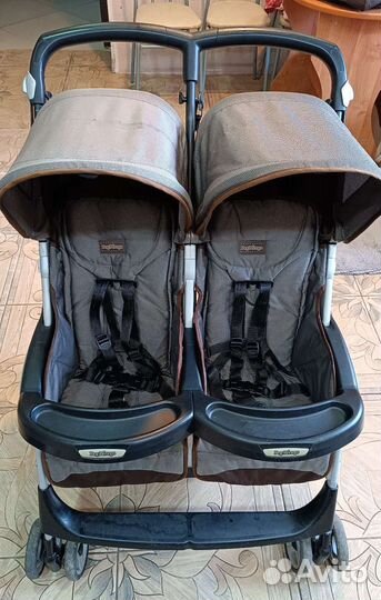 Прогулочная коляска peg perego для двойни погодок