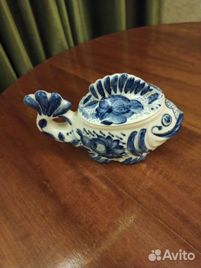 Соусница рыбка Гжель СССР