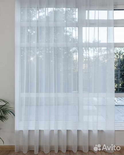 Вуаль Белый тюль с утяжелителем органза