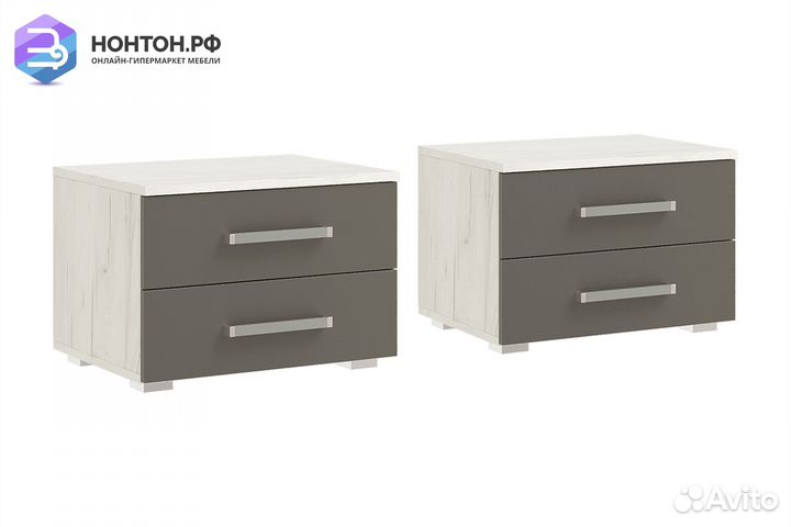 Комплект прикроватных тумб Фиеста New графит / дуб