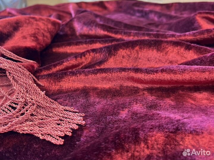 Скатерть бархатная бордовая СССР