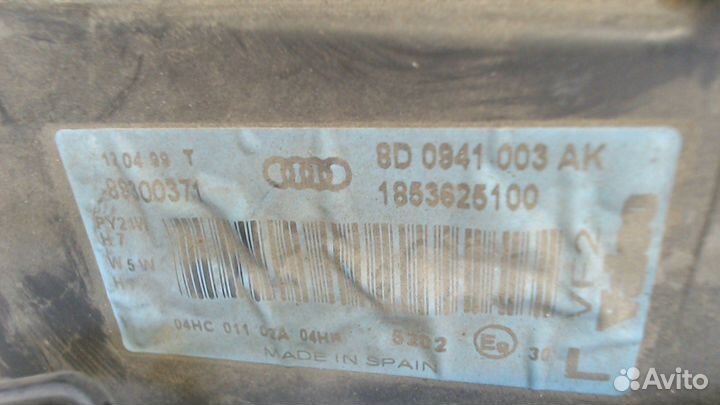 Фара (передняя) Audi A4 (B5), 1998