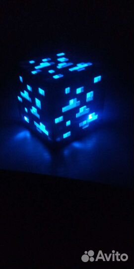 Светильник ночник в стиле minecraft алмазный блок