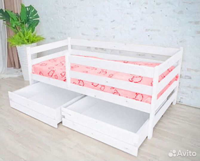 Кроватка для малыша софа эко высокий борт из масси