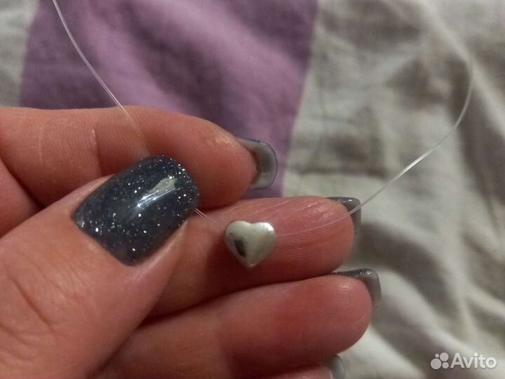 Серебрянная подвеска на леске