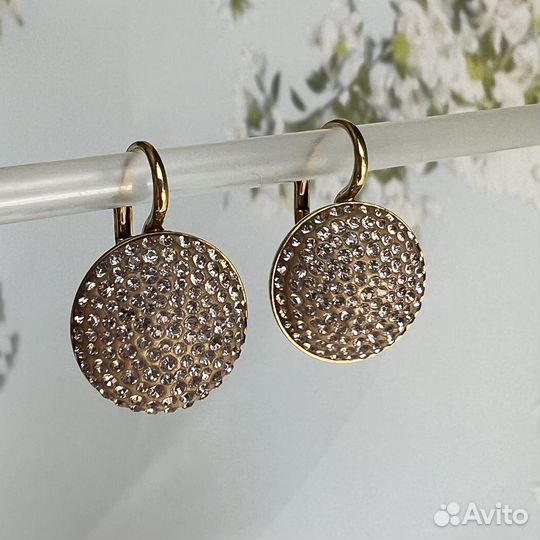 Серьги Swarovski персиковые пудровые