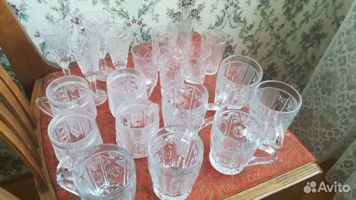 Кувшин, бокалы, рюмки хрусталь СССР