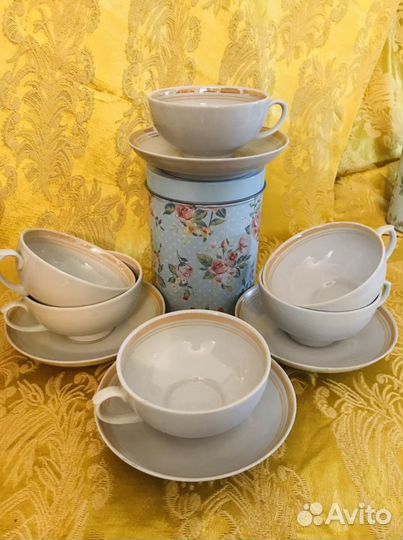 Тарелки,чайные пары. вазы