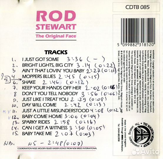 Rod Stewart - The Original Face (CD), 1990