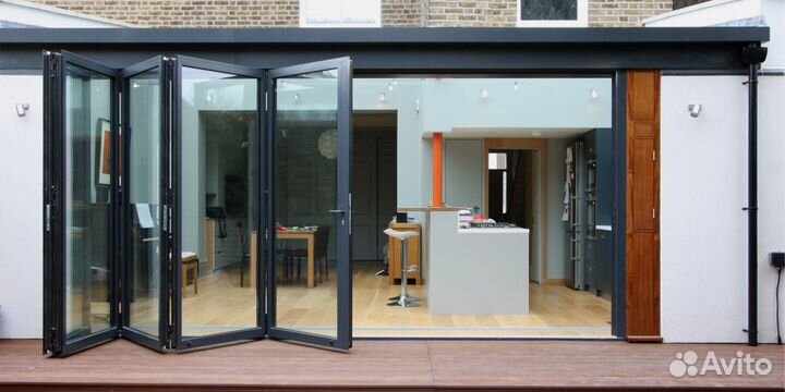 Остекление гармошка, порталы, сдвижные
