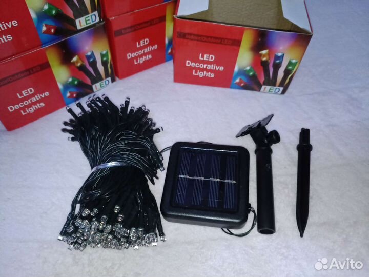 Уличная Гирлянда на солнечной батарее 22м