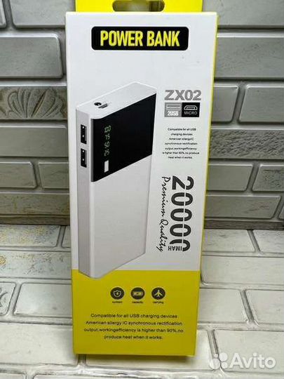 Портативный повер банк с фонариком 20000mah 3 USB