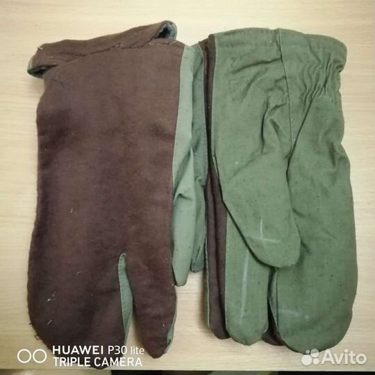 Рукавицы солдатские, меховые трехпалые