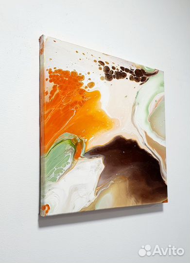 Картины флюид арт осень абстракция