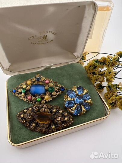 Антикварная Брошь винтаж старая Чехия клеймо