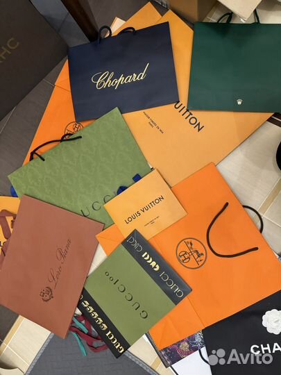 Оригинальные брендовые пакеты и коробки lv