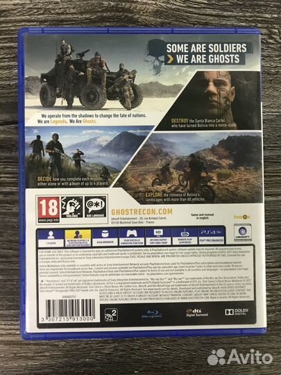 Диск PS4/PS5 Tom Clancy's Ghost Recon: Wildlands