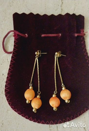 Серьги винтаж СССР шёлк
