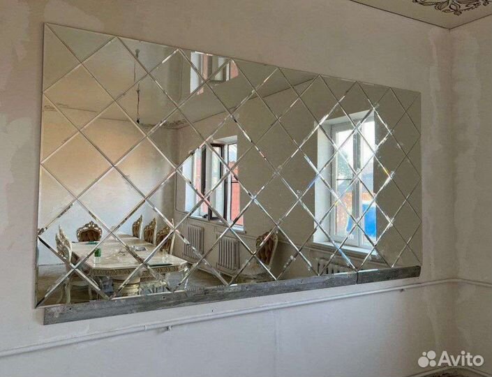 Зеркало ромбики/ панно с фацетом