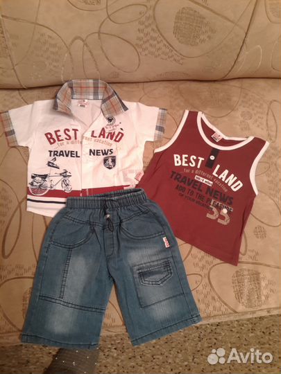 Новый костюм 3в1 Турция, 74см-9мес