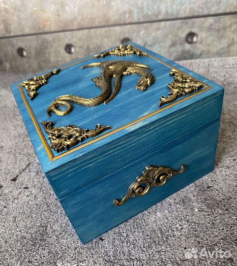 Шкатулка с драконом. Авторская работа. Подарок